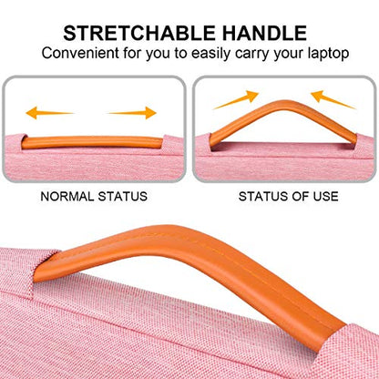 Lacdo 360° Protective Laptop Sleeve Case for 15 inch New MacBook Air M5/A3448 (2026), M4 A3241 2025, M3 A3114, M2 A2941 2024-2023, 15 inch MacBook Pro A1990 A1707, Computer Bag, Water-Resistant, Peach - color: Peach, size: New MacBook Air 15 Inch