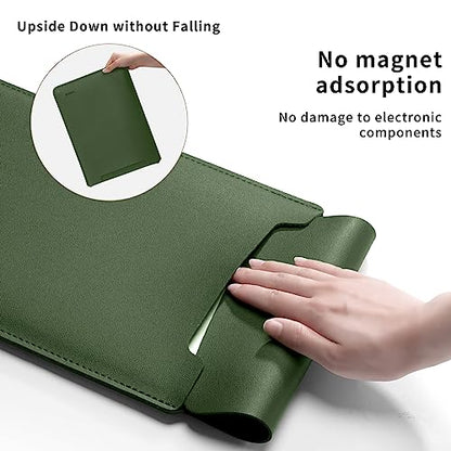 Laptop Sleeve Bag Compatible with MacBook 12 A1534/Air 11 13 M1 A2337/Pro 13 A2338, 11.6-12.3 Acer Chromebook/HP Stream/ASUS/Surface Pro 8/7/6/X/5/4/3, PU Bag with Small Case, Green - color: Green, size: 12-13.3 inch