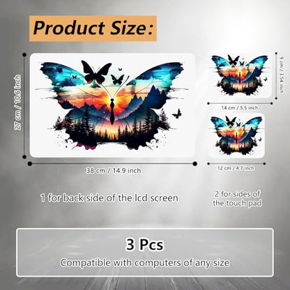 Laptop Skin Sticker for 12.1”-15.6“ Laptops (Fits 13”, 13.3”, 14”, 15”, 15.4”) | Protective Universal Reusable Vinyl Art Decal Cover | Waterproof & Scratch-Resistant-Butterfly Scrap - color: Butterfly Scrap