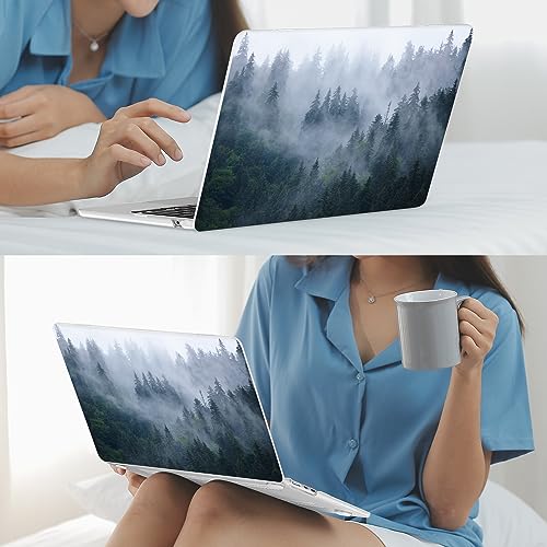Mektron for 2026/2025/2024/2023 MacBook Air 15 INCH M5 A3448 /M4 A3241 /M3 A3114 /M2 A2941 Case, Printed Plastic Hard Shell Cover with 15.3" Liquid Retina Display Touch ID, Fir Forest - color: Fir Forest