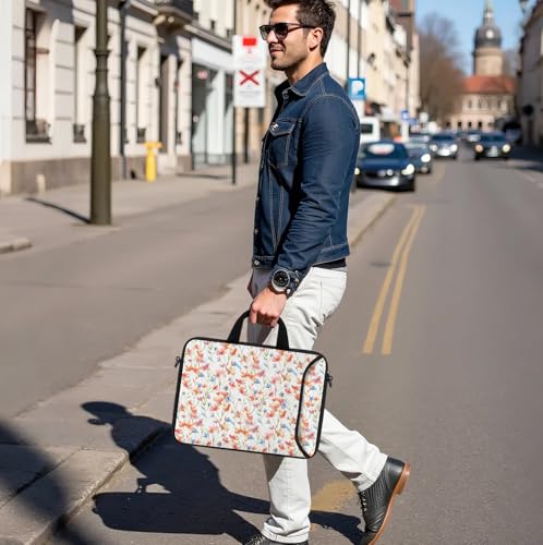 17 inch Laptop Shoulder Bag Carrying Case with Handle Fits 15.6/16/17/17.3/17.4 inch Laptop Notebook (Flowers1, 16-17.3 inch) - color: Flowers1