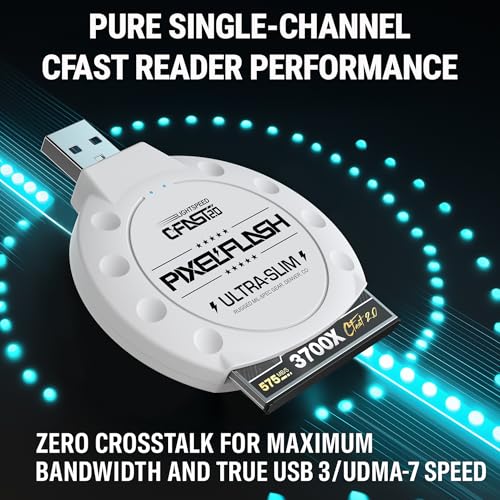 CFast 2.0 Card Reader (White) - Memory Card Adapter with USB 3.0, 500Mb/s File Transfer, Ultra-Slim & Anti-Slip Rubber Shell, Compatible with Most Brands & OS - color: White, style: CFast Classic