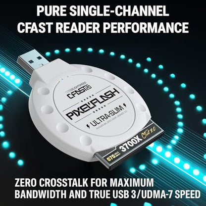 CFast 2.0 Card Reader (White) - Memory Card Adapter with USB 3.0, 500Mb/s File Transfer, Ultra-Slim & Anti-Slip Rubber Shell, Compatible with Most Brands & OS - color: White, style: CFast Classic