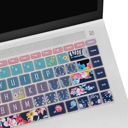 Keyboard Cover for HP 14" Laptop/HP Pavilion x360 14M-BA/CD 14M-DH 14-BF 14-cm 14-CF 14-DF 14-dk 14-DS 14-dq 14-FQ Series, 14-dq0020nr/dq0030nr, 14-fq1025nr/fq0033dx, Red Flower - color: Red Flower
