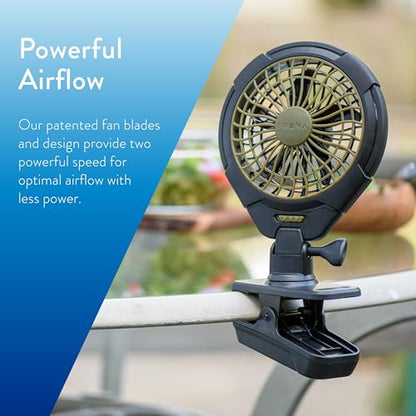 Treva 5 in Battery Powered Clip Fan with Clamp | Yes - style: 1 Pack