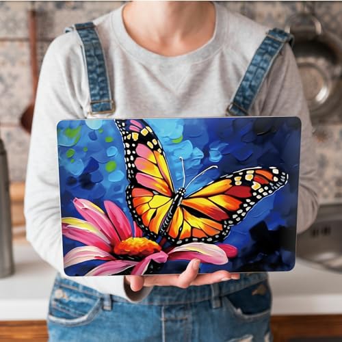 Universal Laptop Skin Sticker with 2 Wrist Pad Skins, Waterproof Scratch Resistant Vinyl Laptop Cover Decal, Cut to Fit for 11–15.6 Inch MacBook HP Dell Lenovo, Butterfly Flower - color: Butterfly Flower