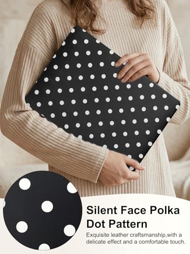 Voidborne Compatible with MacBook Pro 13 inch Case 2026-2016 A2338 M1 A2251 A2289 A2159 A1989 A1708 A1706,Matte Leather Hard Shell Protective Case for Pro13 inch + Keyboard Cover,Polka Dots,Black - color: Black02
