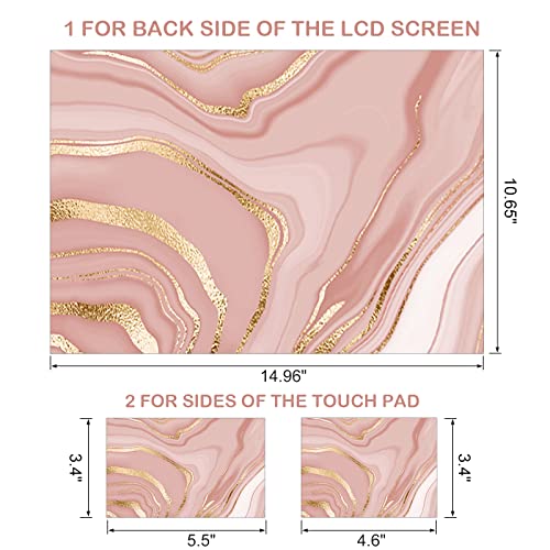 DINKY Laptop Skin Sticker Decal, 12" 13" 13.3" 14" 15" 15.4" 15.7 inch Laptop Universal Reusable Vinyl Skin Stickers Cover Art Decal Notebook PC Personalized Protector-Rose Gold Fluid - color: Rose Gold Fluid