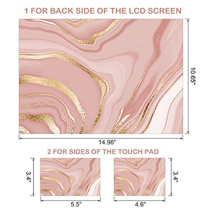 DINKY Laptop Skin Sticker Decal, 12" 13" 13.3" 14" 15" 15.4" 15.7 inch Laptop Universal Reusable Vinyl Skin Stickers Cover Art Decal Notebook PC Personalized Protector-Rose Gold Fluid - color: Rose Gold Fluid