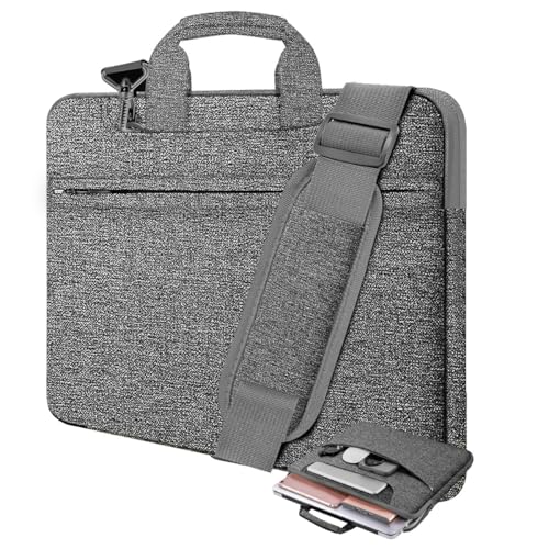 Laptop Case 15.6 inch Shoulder Bag, Durable Shockproof Protective Computer Carrying Briefcase with Multi-Pockets and Strap Compatible with Most 15.6 inch Notebooks,Dark gray - color: Dark Gray, size: 15.6"