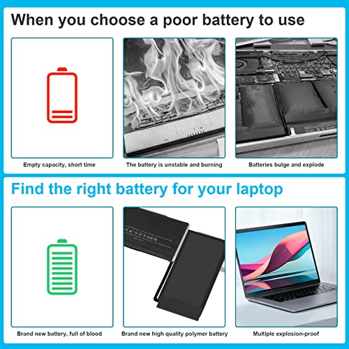 A1965 Laptop Battery for MacBook Air 13" Retina A1932 (2018 2019, Early 2020) A2179 EMC 3184 3302 MacBook Air8,1 8,2 9,1 MRE82 MRE92 MVFH2 MWTJ2 MVH22 MVFM2 MVFK2 MREE2 MREC2 MREA2 MREF2 MUQT2 MUQU2 - size: 11.4*5.98*0.2inch A1965