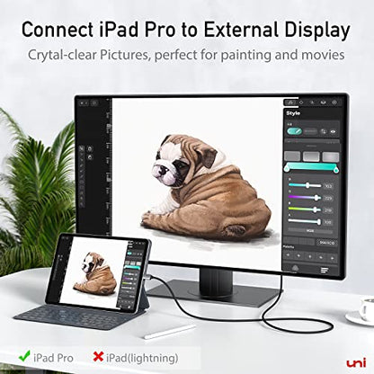 uni USB C to HDMI Cable 15FT 4K@30Hz, ONE-Way Type C Input to HDMI Output | [Thunderbolt 3/4 Compatible] with MacBook Pro/Air, iPhone 15/16/17 Series, Galaxy S8-S24, XPS, Chromebook - size: 15FT
