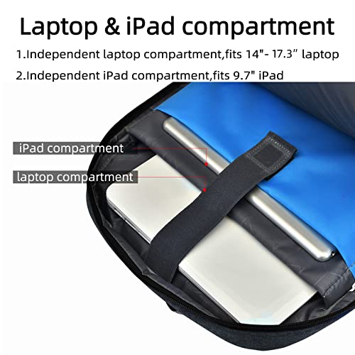 17 Inch Travel Laptop Backpack Water Resistant College Backpack for Men Laptop Bag with USB Charging Port,Dark Grey - color: Dark Grey
