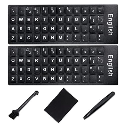 English Keyboard Stickers [5 in 1],Super Clear Large Print Bold White Letters on Black Background English US Keyboard Letter Stickers for Laptop Desktop Computer Alphabet Sticker-Matte - color: Big Font White Letter
