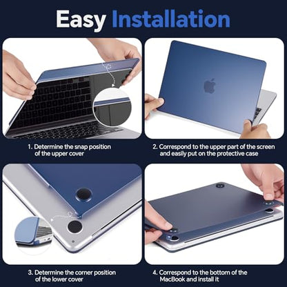 Omnpak for MacBook Air 13 inch Case, M5 M4 M3 M2 2026-2022 A3449 A3240 A3113 A2681, Scratch & Fingerprint Resistant, Frosted Matte Lightweight Hard Shell Protective Cover for MacBook Air 13.6 inch - color: Matte Blue