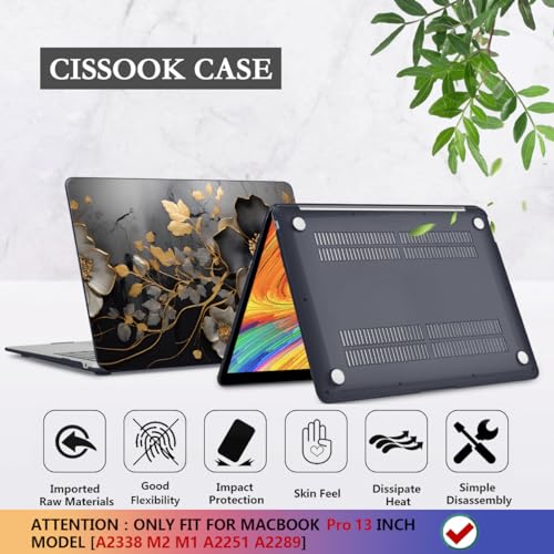 CISSOOK Compatible with MacBook Pro 13 inch Case M2 2025-2020 A2338 M1 A2251 A2289 Model with Touch Bar, Plastic Flower Hard Shell &Keyboard Cover&Screen Protector, Abstract Oil Painting - color: Pro13inch-Abstract oil painting