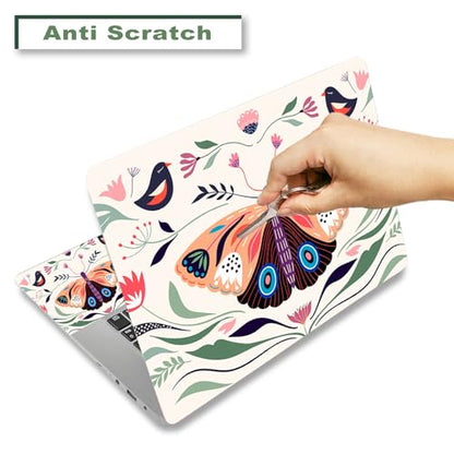 Laptop Skin Sticker Decal,12" 13" 13.3" 14" 15" 15.4" 15.6 inch Laptop Vinyl Skin Sticker Cover Art Protector Notebook PC (2 Wrist Pad Skins Included), Waterproof Removable, Butterfly Birds - color: Butterfly Birds