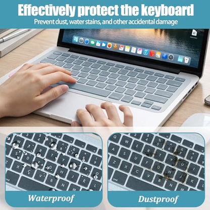 Laptop Keyboard Protector Silicone Transparent Cover for Dustproof Protection Compatible with 13-14 Inch (Blue) - color: blue