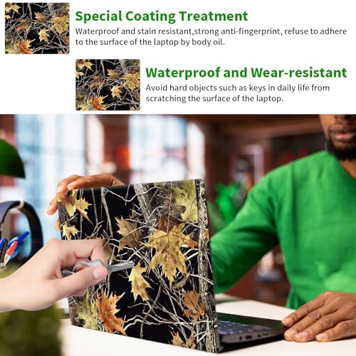 Laptop Skin Sticker Decal, Universal Protective Cover Fit 12 13 14 15.6 Inch Notebook, Reusable Water-Resistant Vinyl Decal w/ 2 Wrist Pads for Business Travel Office, Forest Leaves - color: Forest Leaves