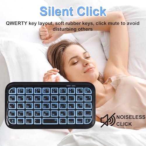 Wireless Keyboard Super Mini Bluetooth Keyboard with Backlight Wired & Bluetooth Dual Mode Rechargeable Silent Portable Compact Pocket Slim Handheld Keypad for Laptop PC Notebook Tablet Smartphone