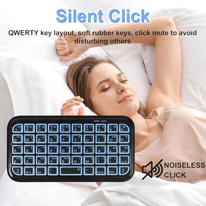 Wireless Keyboard Super Mini Bluetooth Keyboard with Backlight Wired & Bluetooth Dual Mode Rechargeable Silent Portable Compact Pocket Slim Handheld Keypad for Laptop PC Notebook Tablet Smartphone