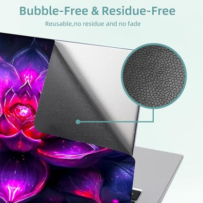 Universal Laptop Skin Decal, 3-Piece Vinyl Protector for 12 13 14 15.6" Notebook, Waterproof Anti-Scratch, Easy Trim & Bubble-Free Finish, Purple Glowing Lotus - color: Purple Glowing Lotus