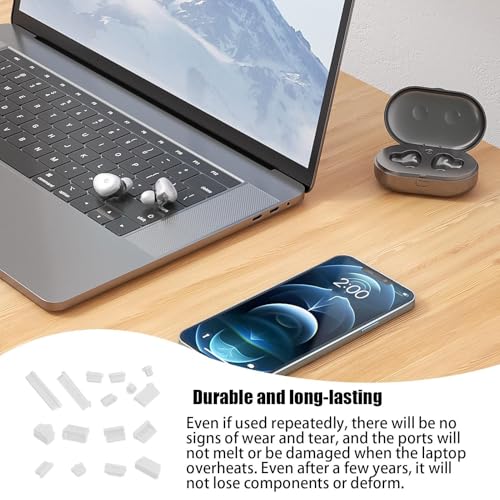 USB C Dust Plug,Laptop Port Dust Plug - 16 PCS Anti Plugs Computer Port Plugs, Silicone Dust-Proof Stoppers/for Computer PC Case Box Laptop, Covers Stoppers - color: Transparent