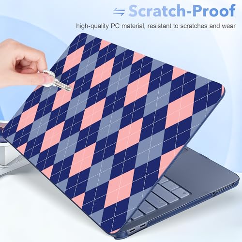 May Chen for MacBook Neo Case 13 inch 2026 | 100% Match Official Color | Pattern Printing, Anti-Crack & Scratch & Fingerprint | Protective Hard Shell Cases Laptop Model A3404 - Argyle Pattern - color: Argyle pattern