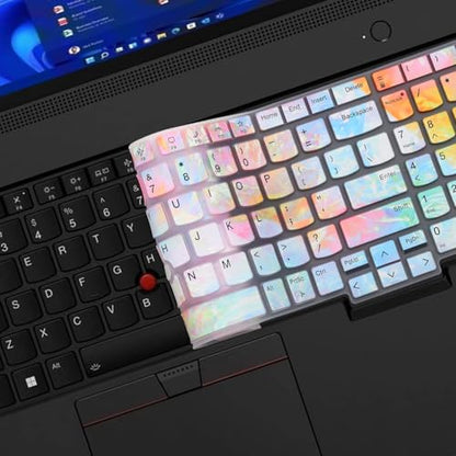 Keyboard Cover for Lenovo ThinkPad E16 Gen 1 16", Thinkpad T16 P16 P16v P16s Gen 2/Gen 1 16", Thinkpad L15 Gen 4/3 15.6" (Not Fit Thinkpad Z16, L15 Gen 2/1)-Iridescent - color: Iridescent