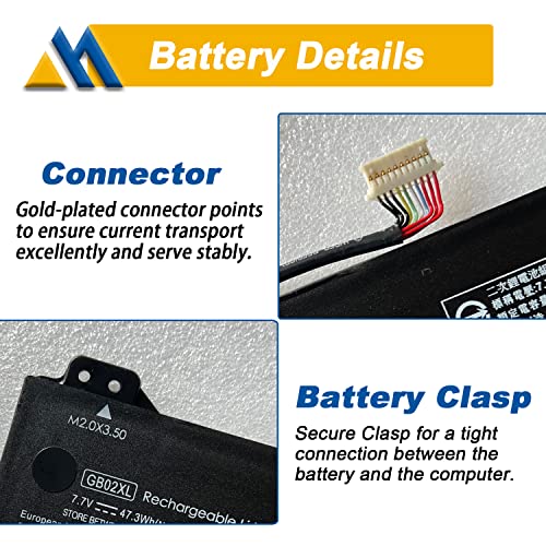 GB02XL l42583-002 Laptop Battery Replacement for HP Chromebook X360 14A 14-DB 11 G8 G7 G1 G2 EE/Chromebook 11A G8 G5 G6 EE/Chromebook 14 G5 14-DB0051CL Series hstnn-ub7m L42583-005 L42550-271 - size: 9.76*3.70*0.21 inch GB02XL