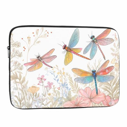 Laptop Sleeve Bag 15.4 15.6 Inch,Dragonfly Retro Flower Tree Garden Protective Polyester Computer Cases Laptop Cover Briefcase Bag Tablet Travel Cover - color: LPS-007