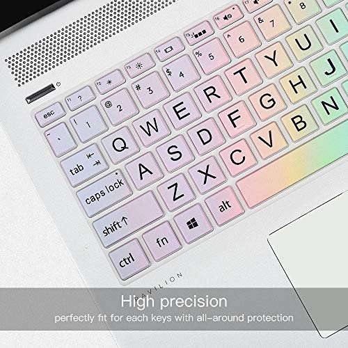 Keyboard Cover Skin for HP Laptop 15-db 15-dw 15-dy 15-da 15-bs/bw 15-ef 15t 15z 15.6" 15-db0011dx 15-dy1043dx/dy1051wm 15-dw0037wm/dw1083wm 15-ef1001ds/1023dx,HP 17-by/bs/ca 17.3 Keyboard Protector - color: Colorful Rainbow