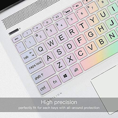 Keyboard Cover Skin for HP Laptop 15-db 15-dw 15-dy 15-da 15-bs/bw 15-ef 15t 15z 15.6" 15-db0011dx 15-dy1043dx/dy1051wm 15-dw0037wm/dw1083wm 15-ef1001ds/1023dx,HP 17-by/bs/ca 17.3 Keyboard Protector - color: Colorful Rainbow