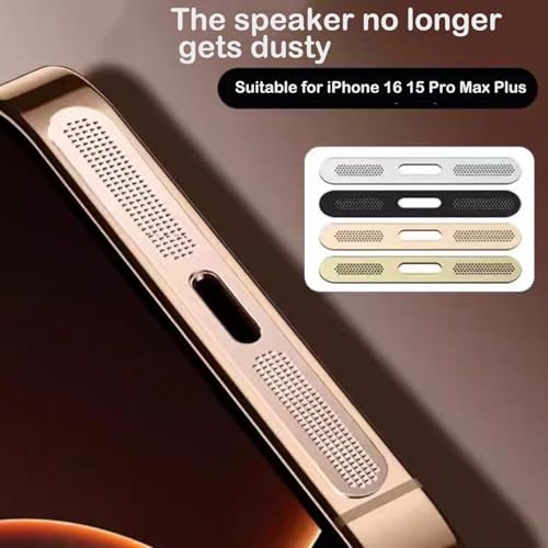 8 Packs New Dust Plug for iPhone 17 16 15 Series, USB C Cover Cap, USB C Port Cleaner, Phone Speaker Cover, with Cleaning Kit, Golden (Type C-17)