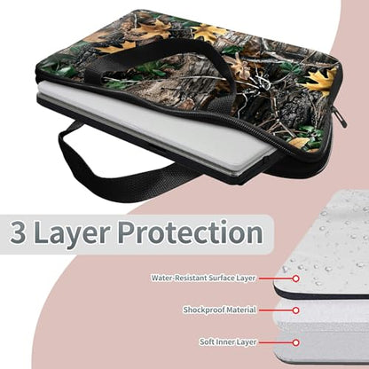 Laptop Sleeve Case Bag 15 inch, Camo Leaf Slim Carrying Case Durable Handbag Travel Laptop Bag for 15 inch MacBook Air M3/M2/15 Pro/Surface Laptop 7/6/5/4/3/ Dell XPS 15 Plus - color: Camo Leaf, size: 15 Inch