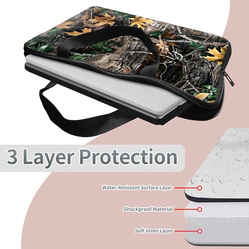 Universal Laptop Sleeve Tablet Case 12 inch, Camo Leaf Slim Carrying Case Durable Handbag Travel Laptop Bag for Surface Pro 9 8 7/Laptop Go 2 3, MacBook Air 11/12 - color: Camo Leaf, size: 12 inch