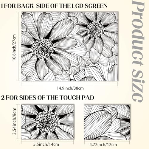 SUPERDANT 3 Sheet Linear Floral Laptop Decal 14.96x10.63inch Trimmable PVC Laptop Skin Sticker Reusable for 12 13 14 15 15.6 inch Notebook Colorful - style: Linear Floral