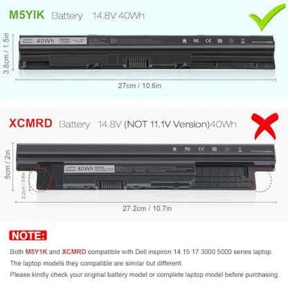 Fancy Buying M5Y1K Laptop Battery for Dell Inspiron 14 15 17 5000 3000 Series 5559 5558 3551 3451 3558 i3558 3567 5755 5756 5458 5759 5758 5759 GXVJ3 HD4J0 K185W WKRJ2 VN3N0 991XP 07G07 78V9D - size: 10.63*1.42*0.79inch M5Y1K