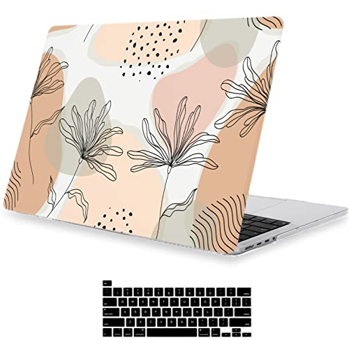 LanBaiLan Compatible with MacBook Pro 14 inch Case 2026 2025 2024 2023 2022 2021 M5 M4 M3 M2 M1 A3434 A3112 A3185 A3401 A2918 A2992 A2779 A2442, Protective Case & Keyboard Cover, Abstract Flower - color: Abstract Flower