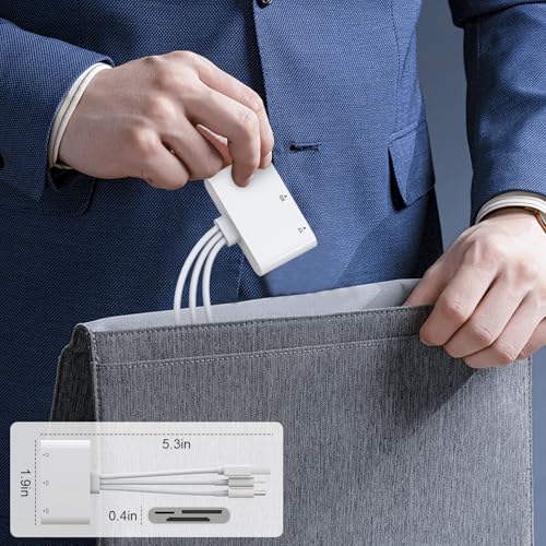 XD Card Reader, SD Card Reader for iPhone, 3 in 1 SD/TF/XD Picture Reader for Lightning/USB C/USB A Device, Lightning+USB A+USB C xd Picture Card Adapter for iPhone 16/15/14/13/iPad/PC/Android - color: White