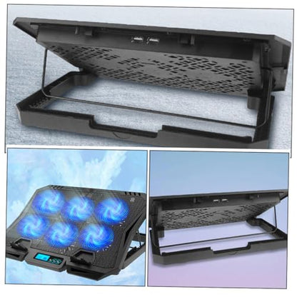 Laptop Cooling Pad with 6 Silent Fans Adjustable Speed Blue LED Cooling Stand for 15.6-inch Laptops for Gaming and Office Use