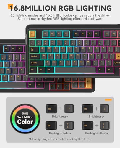 DAREU EK98pro Wireless Mechanical Keyboard,96% Creamy Gaming Keyboard with Number Pad,Tri-Mode BT/2.4GHz/USB-C,Pre-lubed Linear Switches,Gasket Structure,Hot Swappable Custom,Backlit for Win/Mac - color: Black