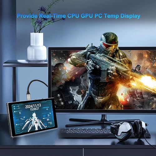 wisecoco 7 inch Portable Monitor 1080P FHD 60Hz Mini Pocket Touchscreen Display USB C HDMI Ultra Thin Lightweight IPS Second Screen Gaming for Raspberry Pi 5/4 PC/Laptop/PS5/XBOX/Switch