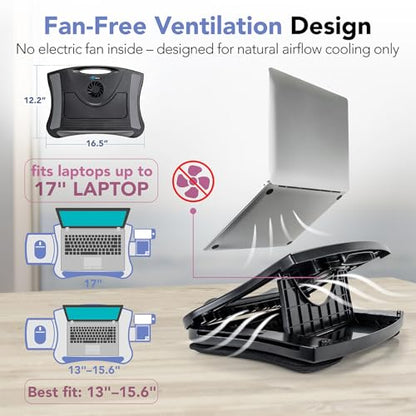 EHO Portable Lap Desk with Cushion, Detachable Mouse Pad Tray and Phone Holder, Adjustable Laptop Stand with 5 Angles, for Home, Office, Sofa, Bed