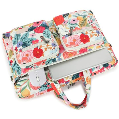 DACHEE Laptop Shoulder Bag for 15 Inch/15.6 Inch Macbook Pro - color: Garden Rose