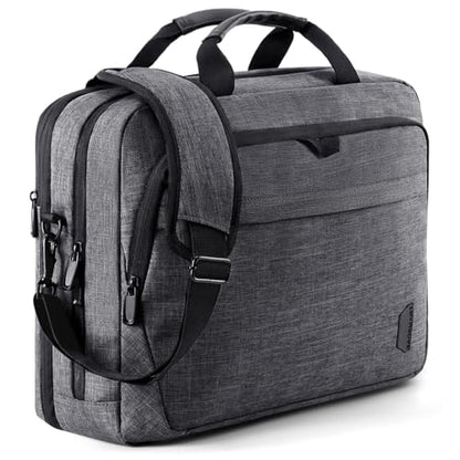 BAGSMART 17.3 Inch Laptop Bag Expandable Computer Bag Briefcase, Dark Grey | Men Women Laptop Shoulder Bag,Work Bag Business Travel Office - color: Dark Grey-17.3 Inch