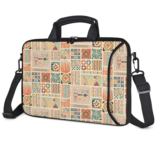 17 inch Laptop Shoulder Bag Carrying Case with Handle Fits 15.6/16/17/17.3/17.4 inch Laptop Notebook (Geometric Drawing, 16-17.3 inch) - color: Geometric Drawing