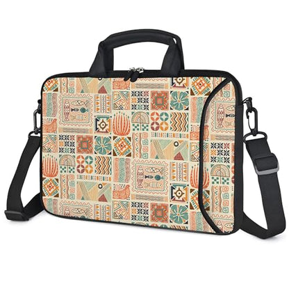 17 inch Laptop Shoulder Bag Carrying Case with Handle Fits 15.6/16/17/17.3/17.4 inch Laptop Notebook (Geometric Drawing, 16-17.3 inch) - color: Geometric Drawing