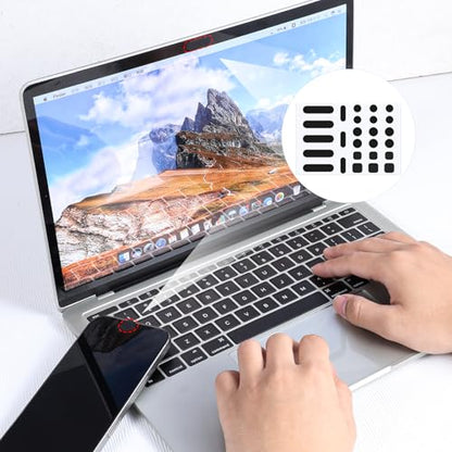 QfwdfcTrenz 26PCS Universal Webcam Covers Laptop Camera Cover Privacy Protection Accessory - 6 Sizes for Every Size Webcam on Any Device, Great for Privacy - Black