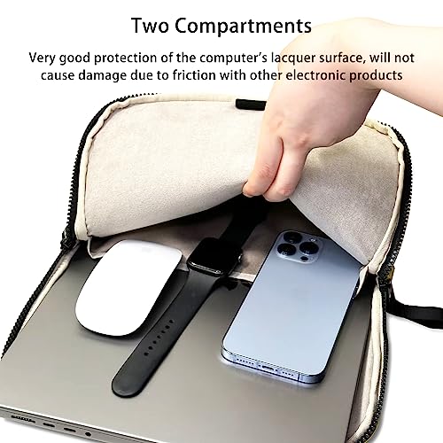 Puffy Laptop Sleeve 14 Inch White, Waterproof Carrying Case Bag for Women, Fluffy Computer 14 HP Case, Compatible with MacBook Pro 14 Inch, MacBook Air M2 M1, Asus/Dell XPS/Lenovo - color: White, size: 14-inch